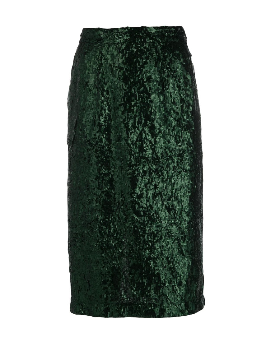 N°21 Sequined Pencil Skirt In Black