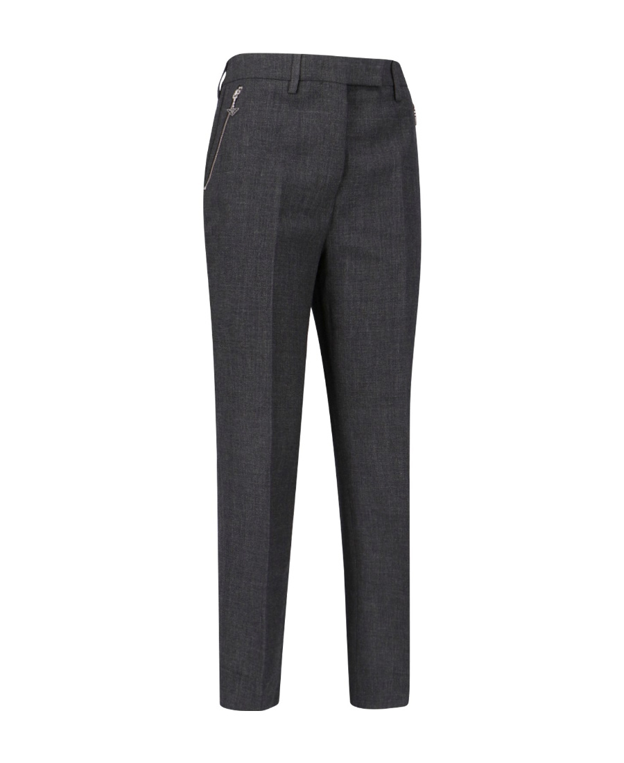 Prada Belt-loop Casual Pants In Gray