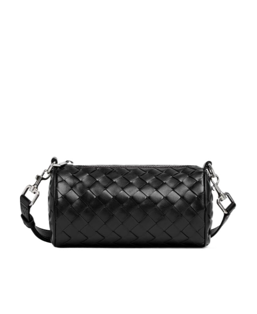Bottega Veneta Mini Barrel Shoulder Bag In Black