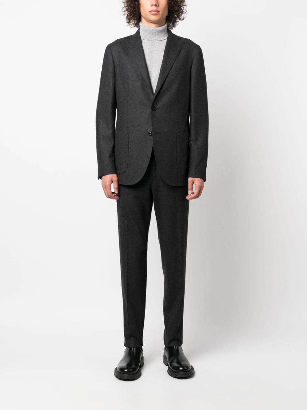 Boglioli Single-breasted Virgin-wool Suit In Black