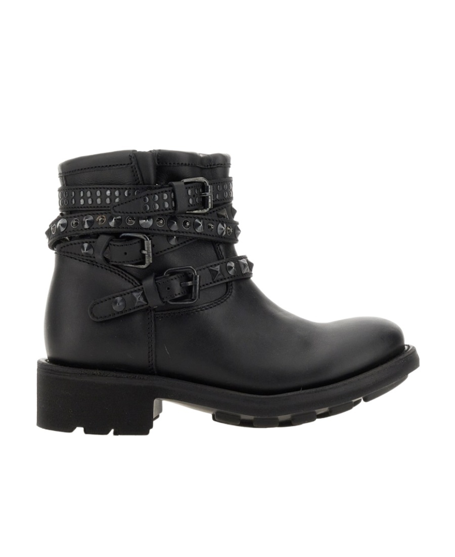 Shop Ash Thick Heel Booties In Black