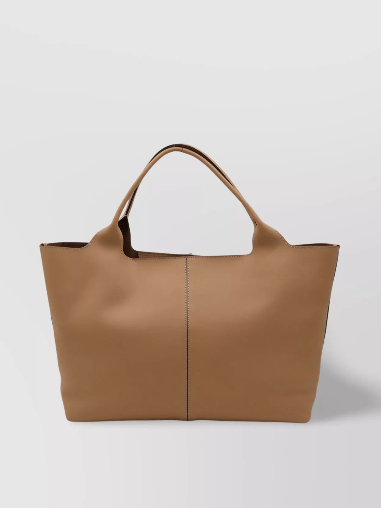 Tod's Stitched Top Handles Gold-tone Hardware In Brown