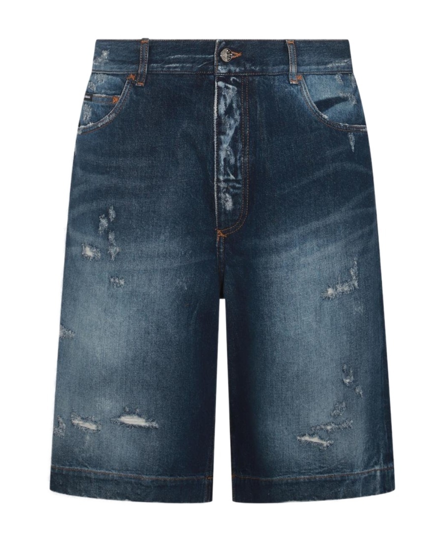 Dolce & Gabbana Denim Bermuda Shorts In Blue