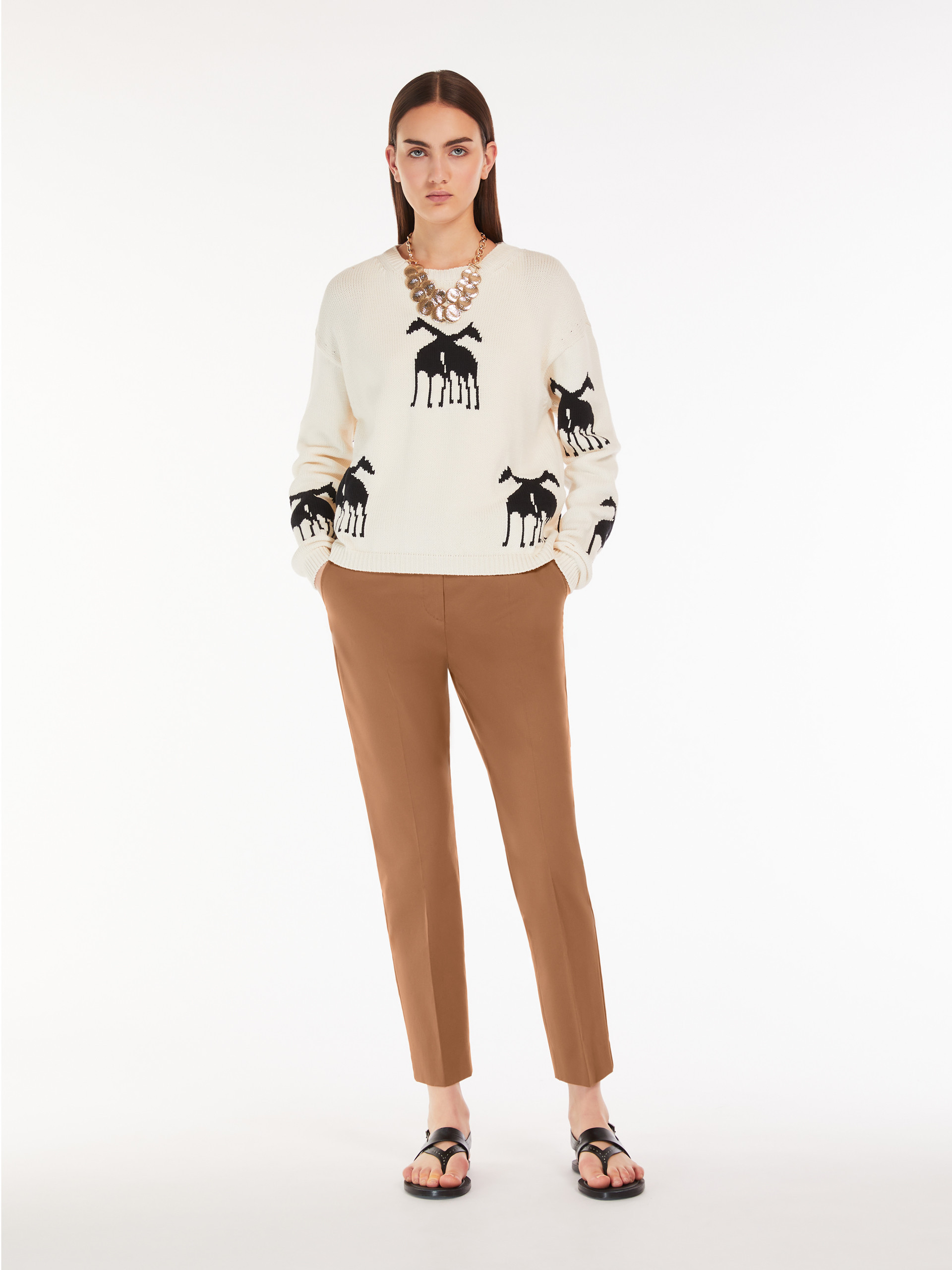 Max Mara High-waisted Cigarette Tube Casual Pants In Brown