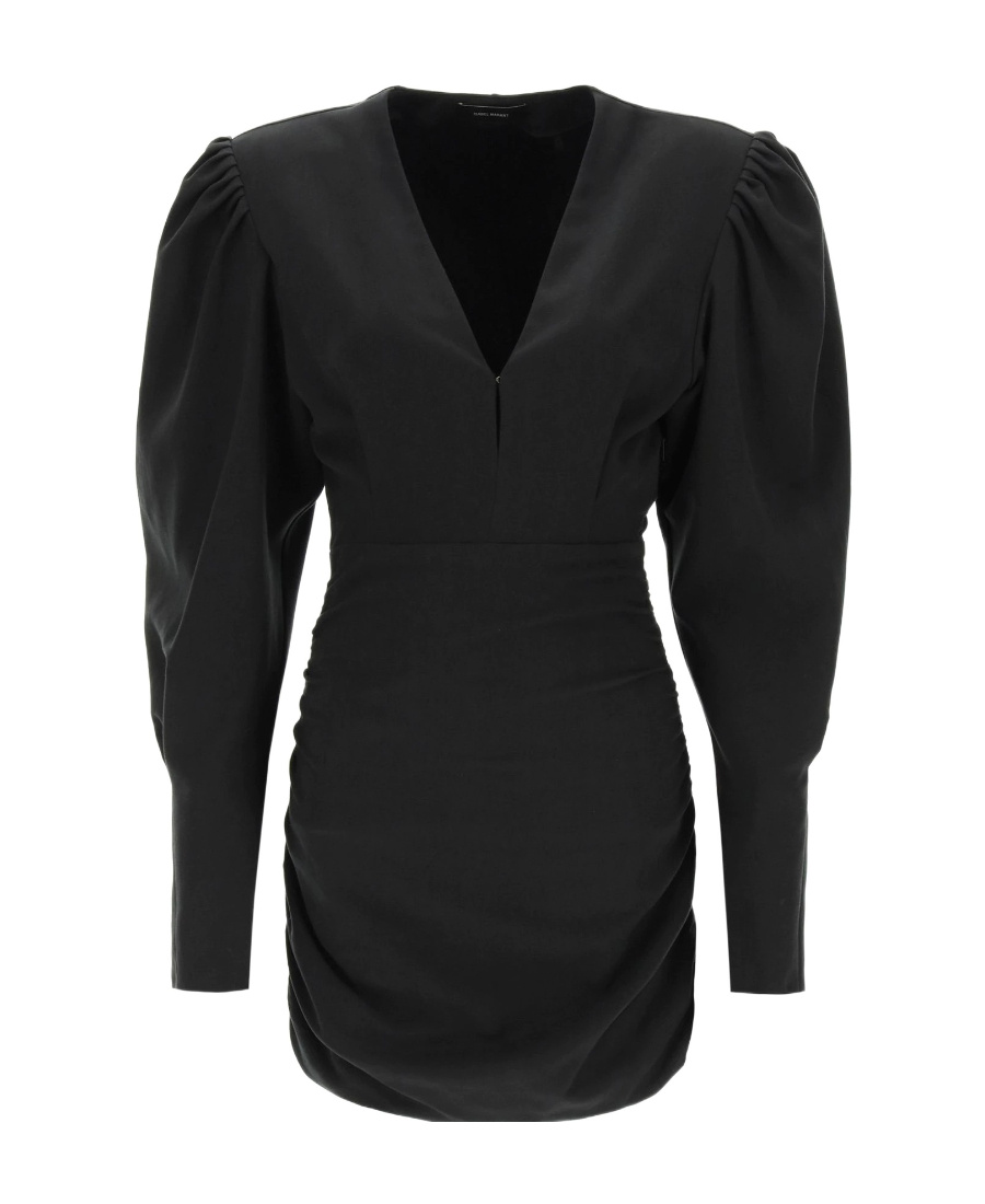 Isabel Marant Stella Ruched Mini Dress In Black