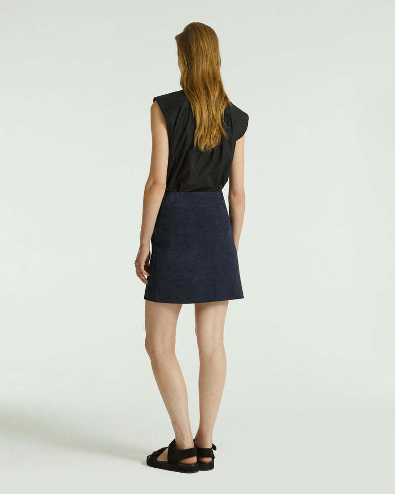 Yves Salomon Suede Skirt In Black