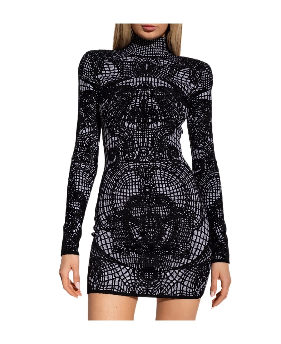 Shop Balmain Short Velvet Dress In Black