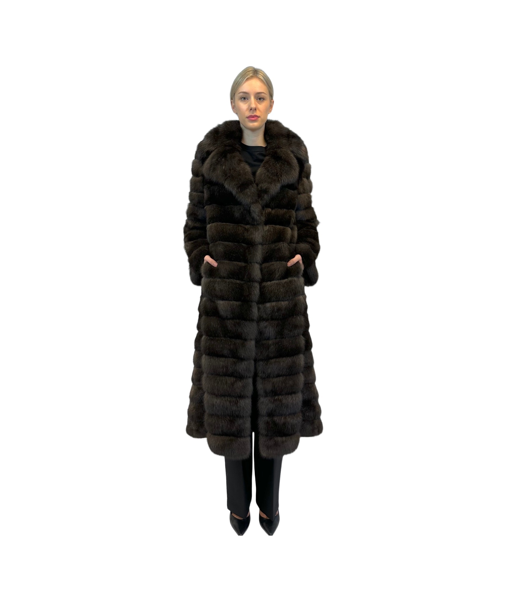 Liska Long-sleeved Fur In Black