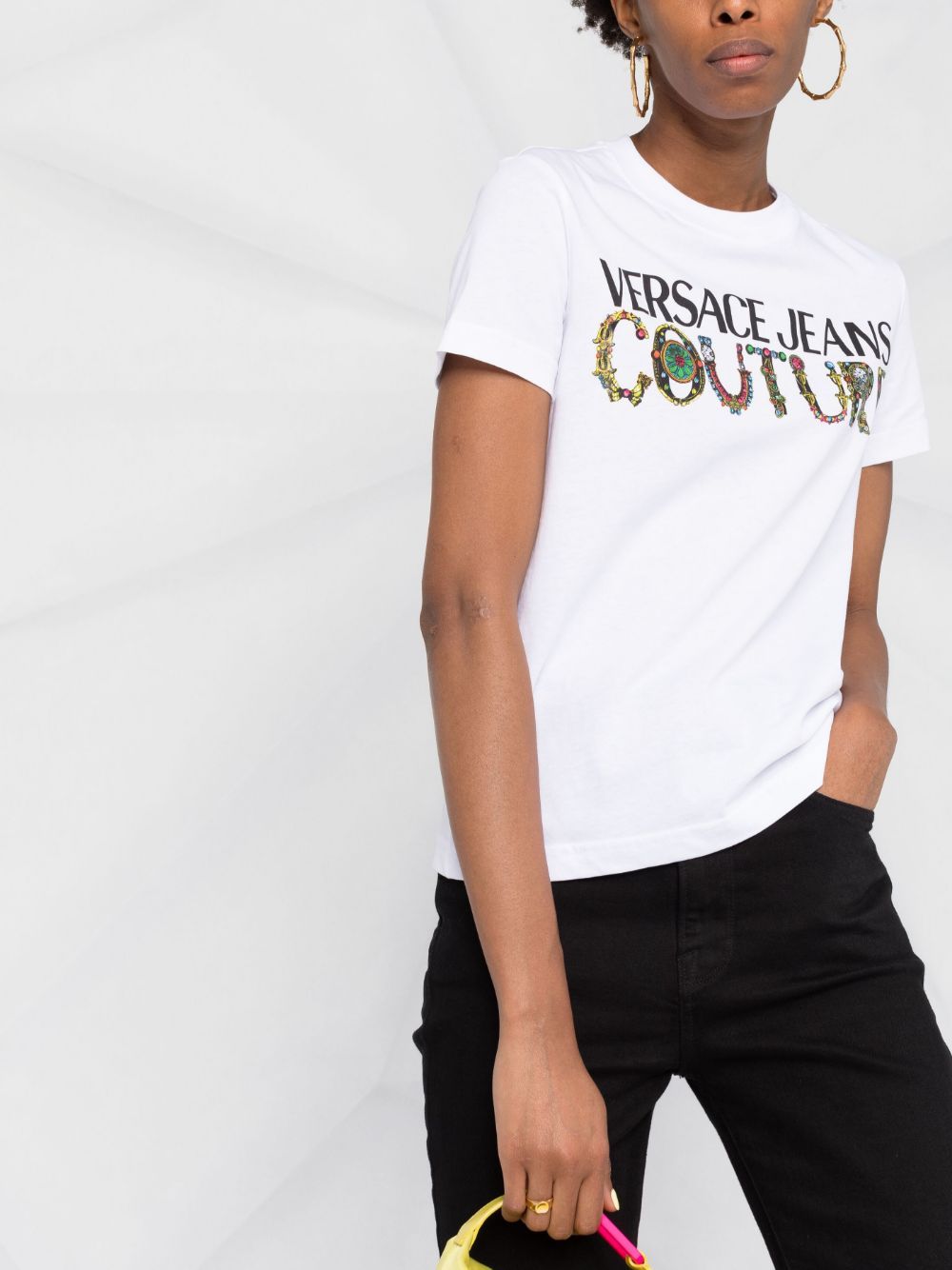 Versace Jeans Logo-print Cotton T-shirt In White