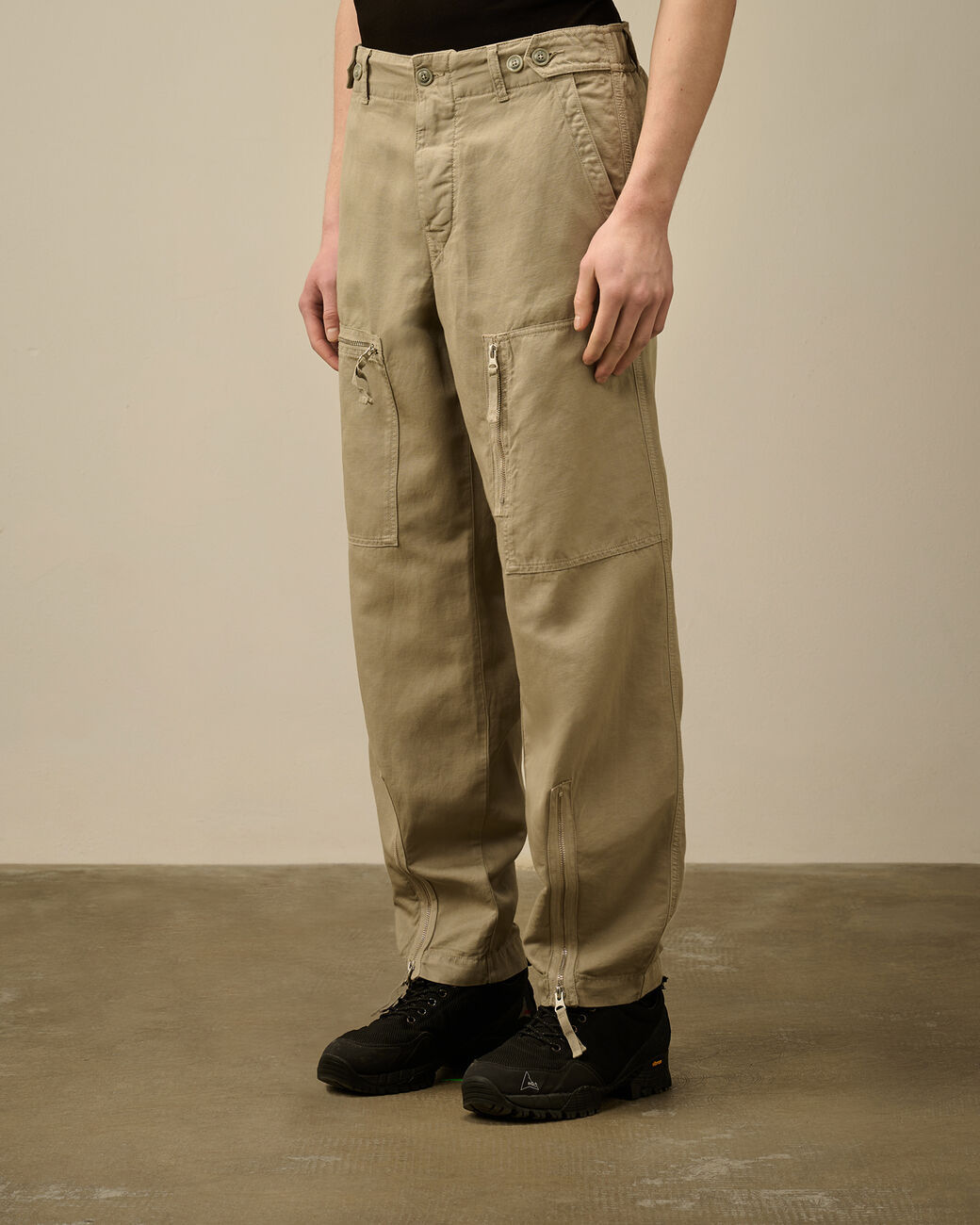 C.p. Company Cargo Trousers In Nude