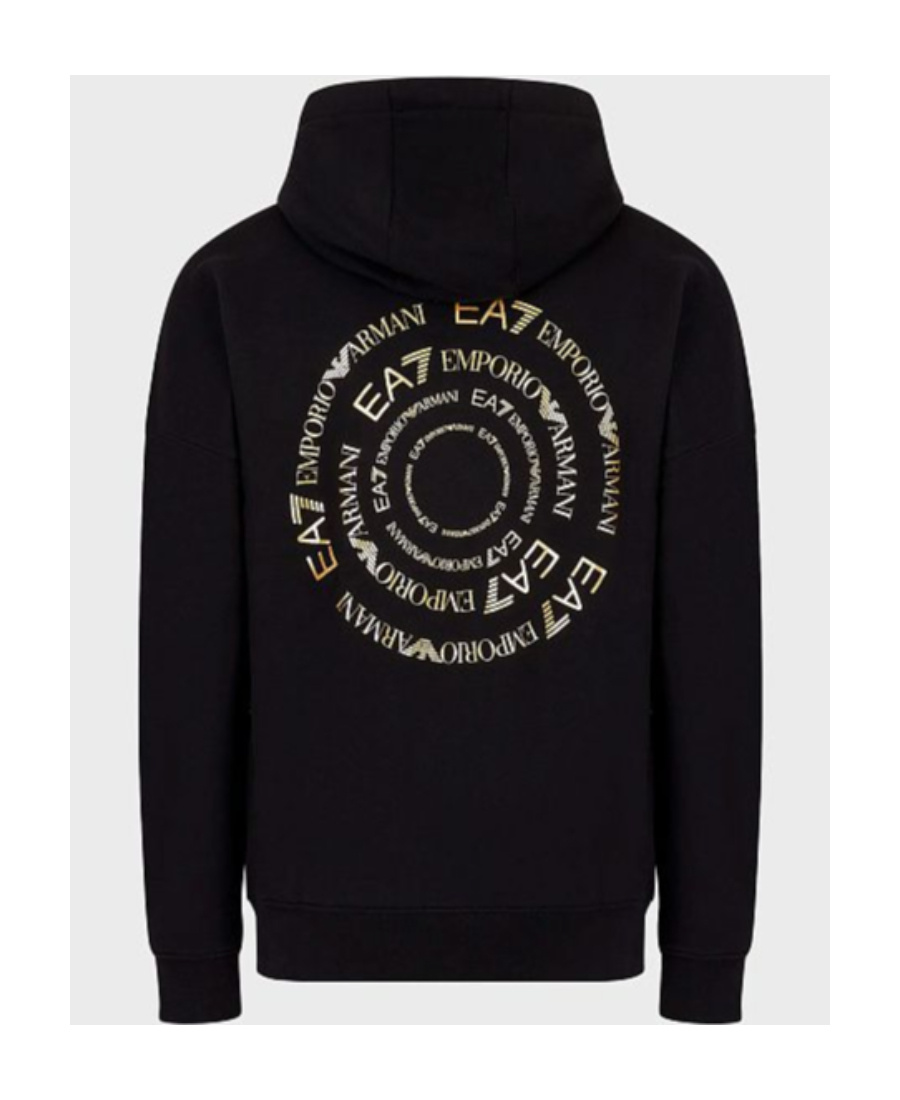 Shop Ea7 Logo-print Zip-up Hoodie In Black