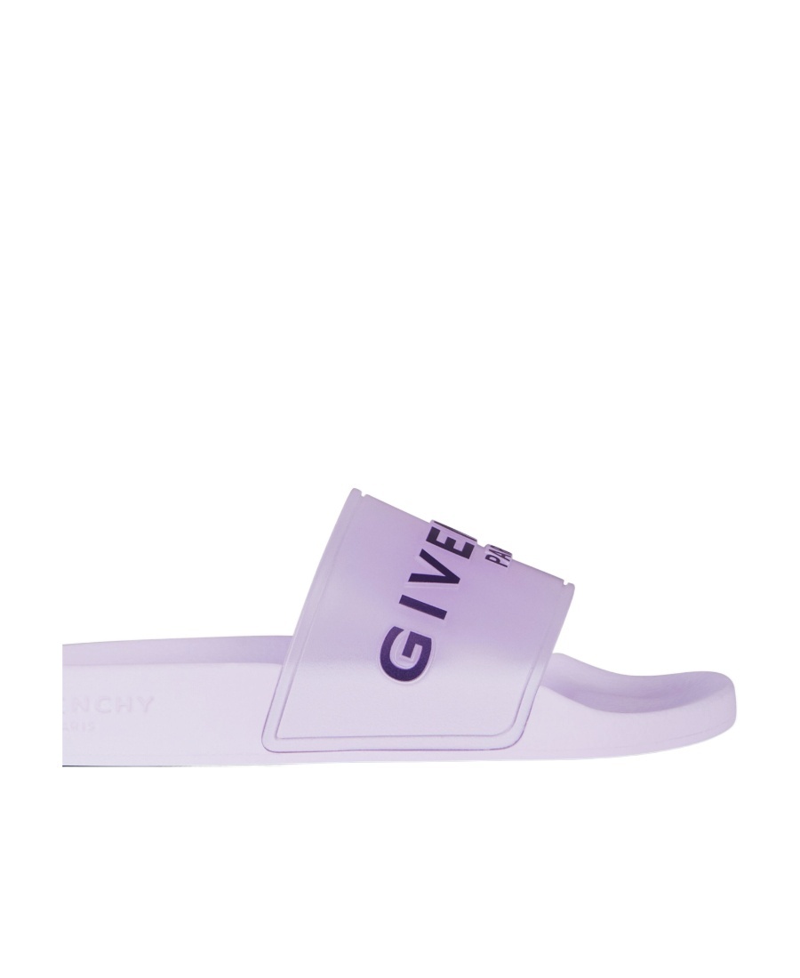 Givenchy Paris Transparent Flat Sandals In Purple