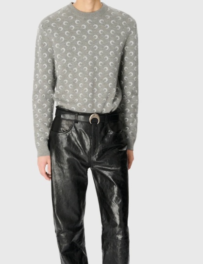 Marine Serre Embroidered Wooo And Viscose Sweater In Animal Print