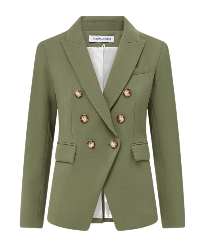 Veronica Beard Long-sleeved Suit Coat In Green