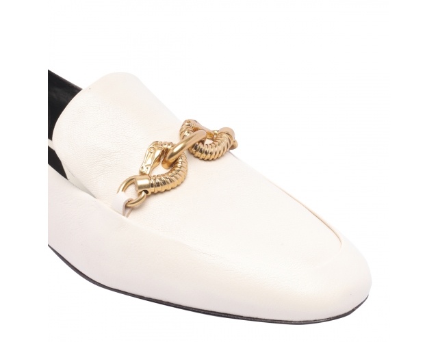 Tory Burch Jessa Leather Loafers In White