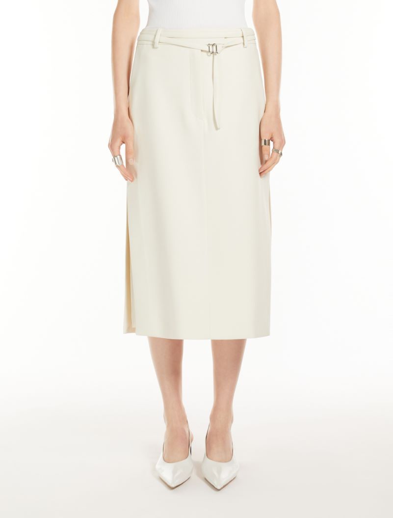 Sportmax Garbo Belted Midi Skirt In White