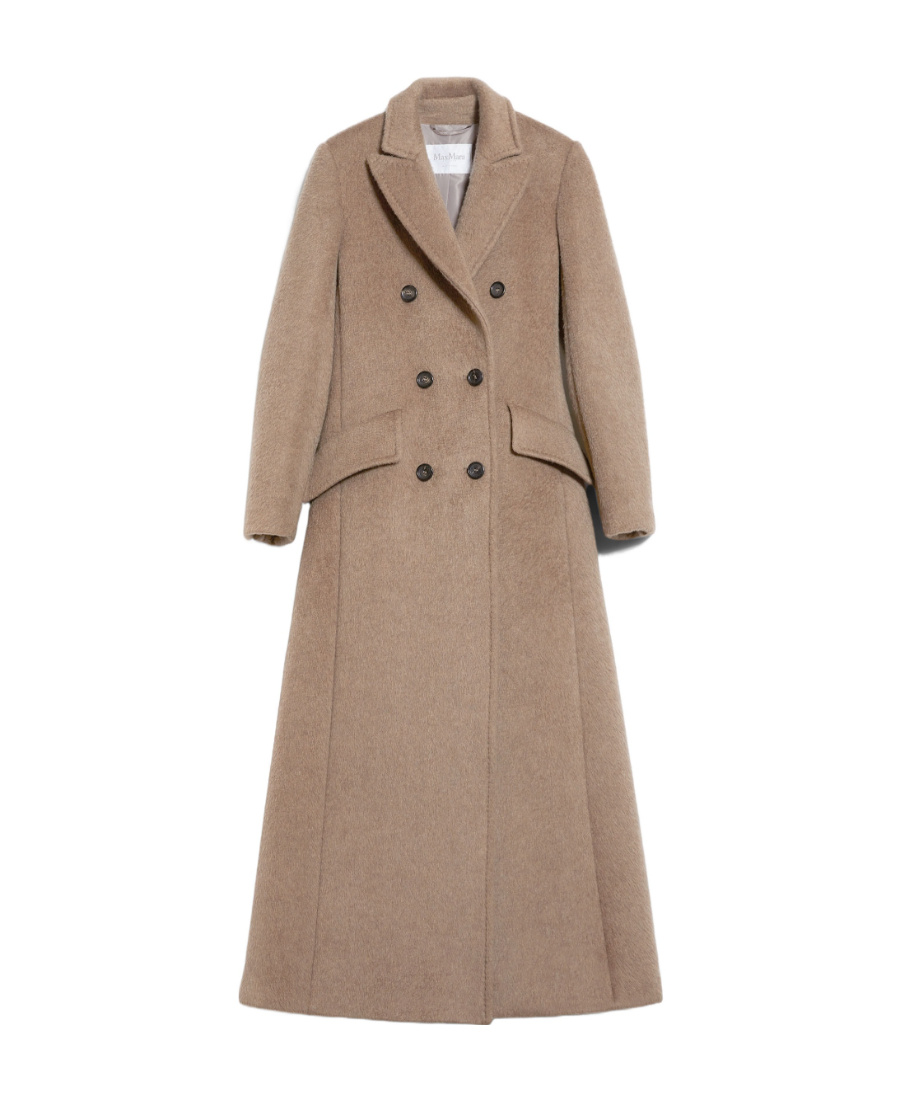 Max Mara Double-breasted Cashmere Blend Coat In Brown