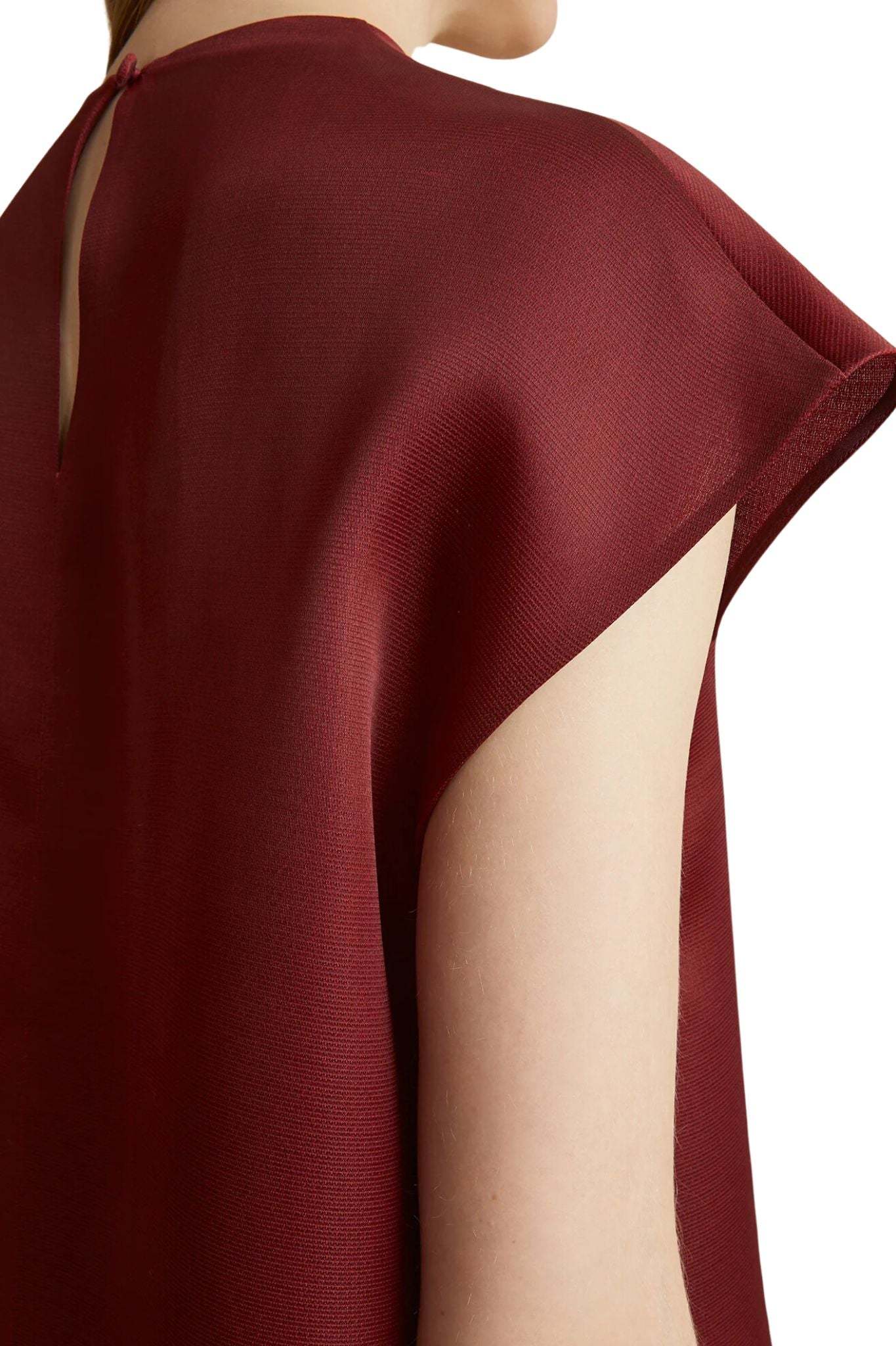 Khaite Lohan Silk Satin Long Dress In Red