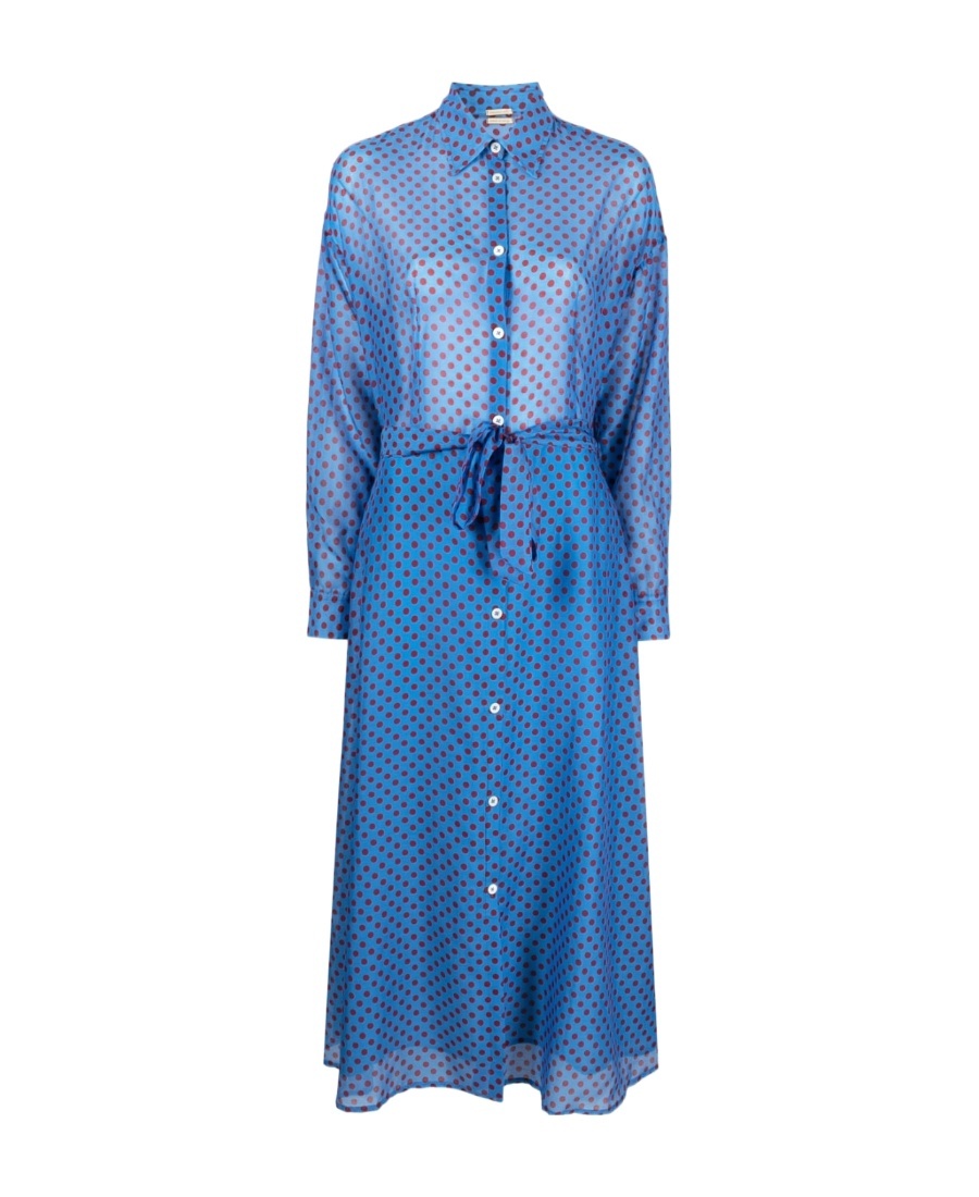 Massimo Alba Polka Dot-print Midi Dress In Blue