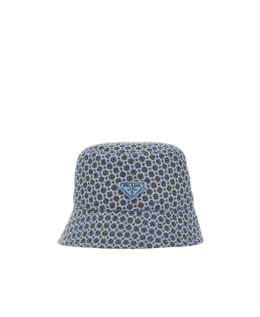 Shop Prada Logo Fisherman's Hat In Gray
