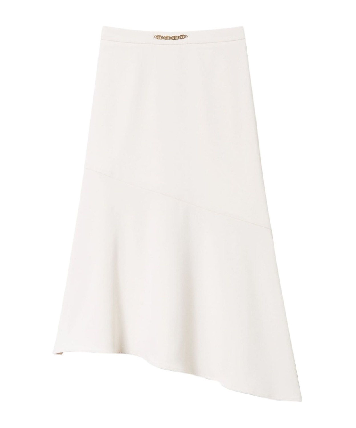 Shop Twinset T Chain Midi Skirt In White