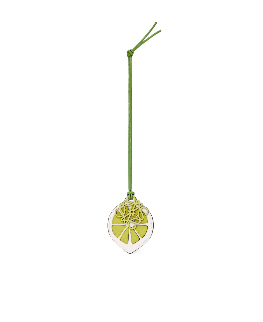 Loewe Lime Charm In Classic Calfskin In Green