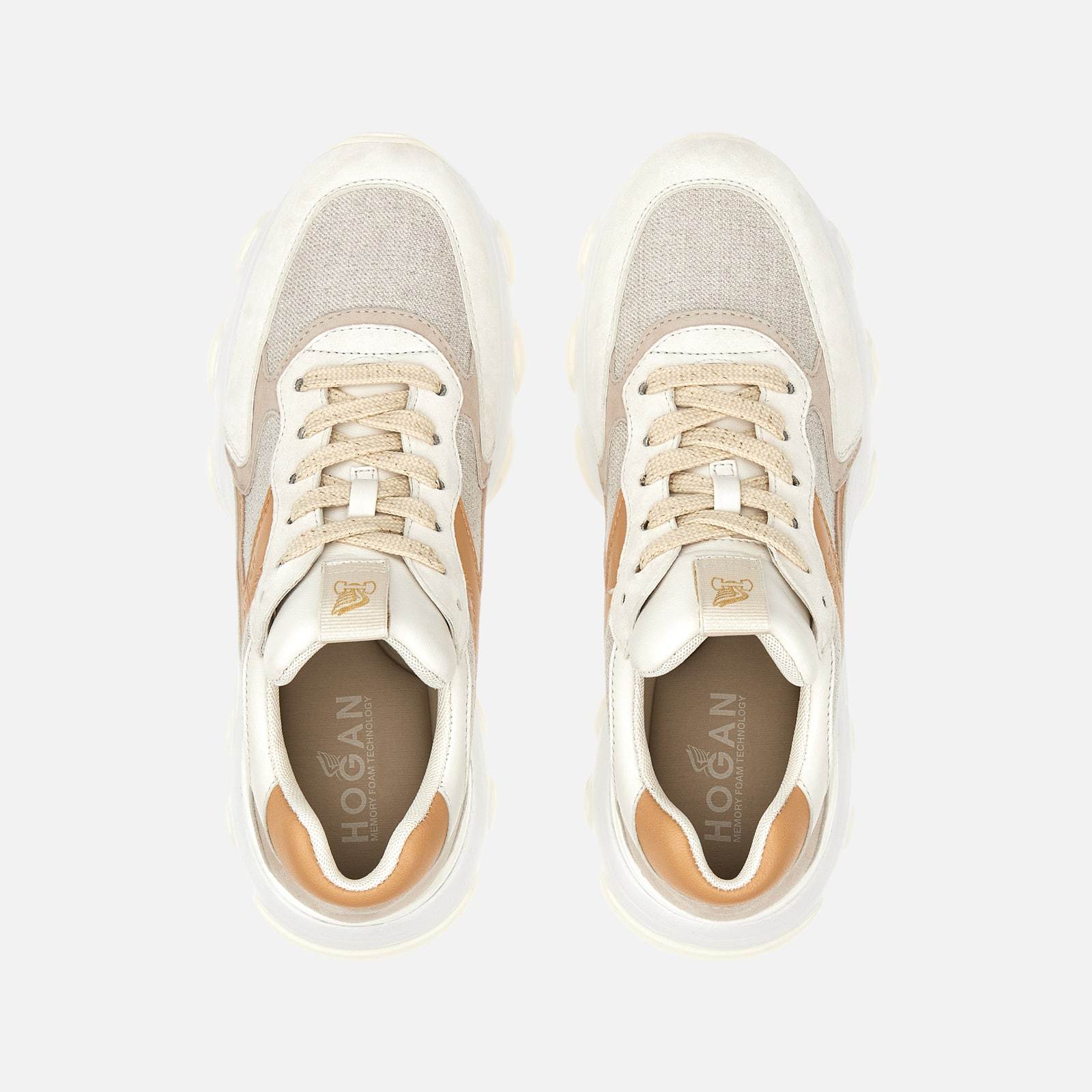 Hogan Hyperactive Panelled Suede Sneakers In White