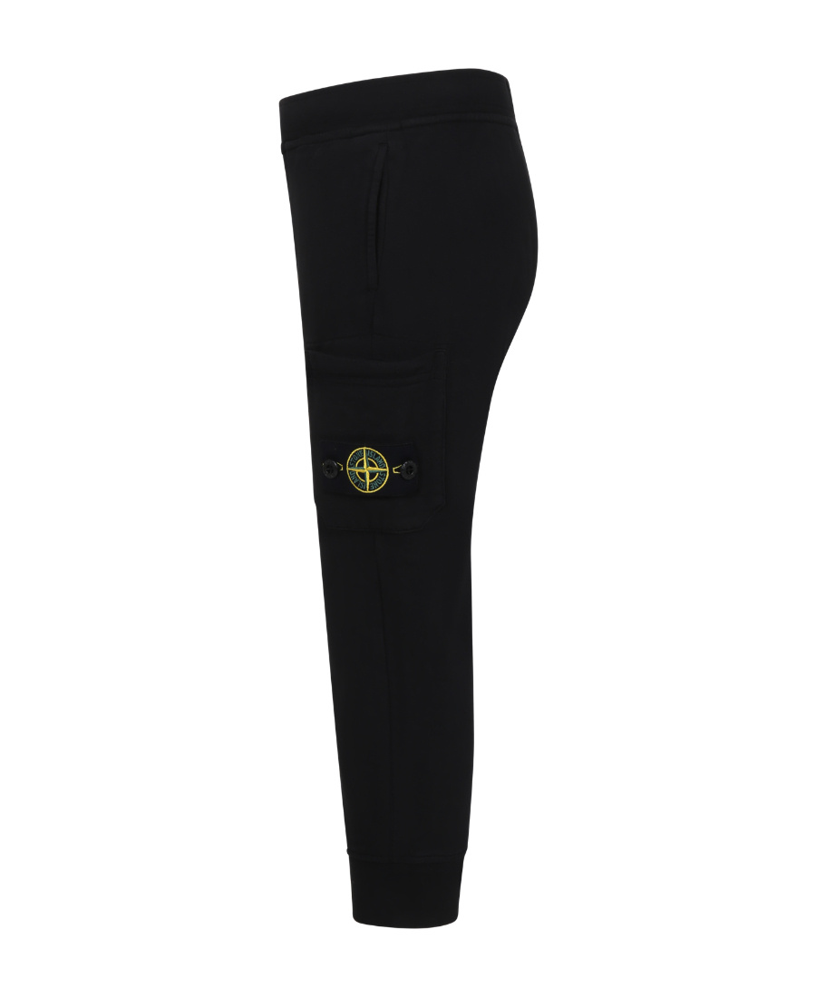 Stone Island Compass-badge Cotton Track Trousers In Black