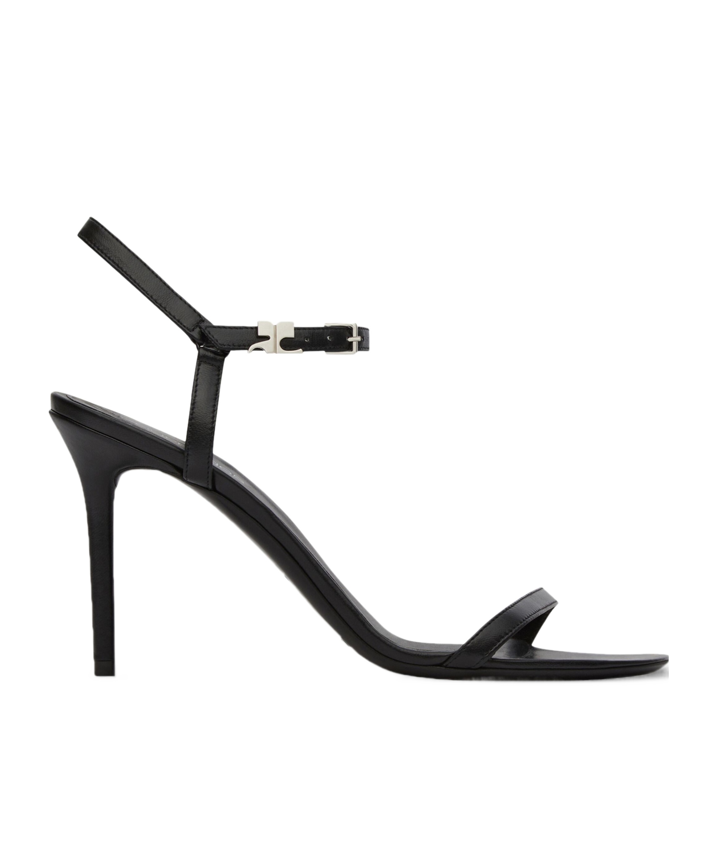 Shop Courrèges Round-headed High-heeled Sandals In Black