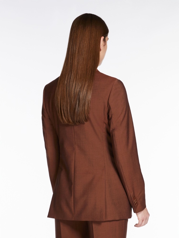 Max Mara Ranghi Logo Suit Jacket In Brown