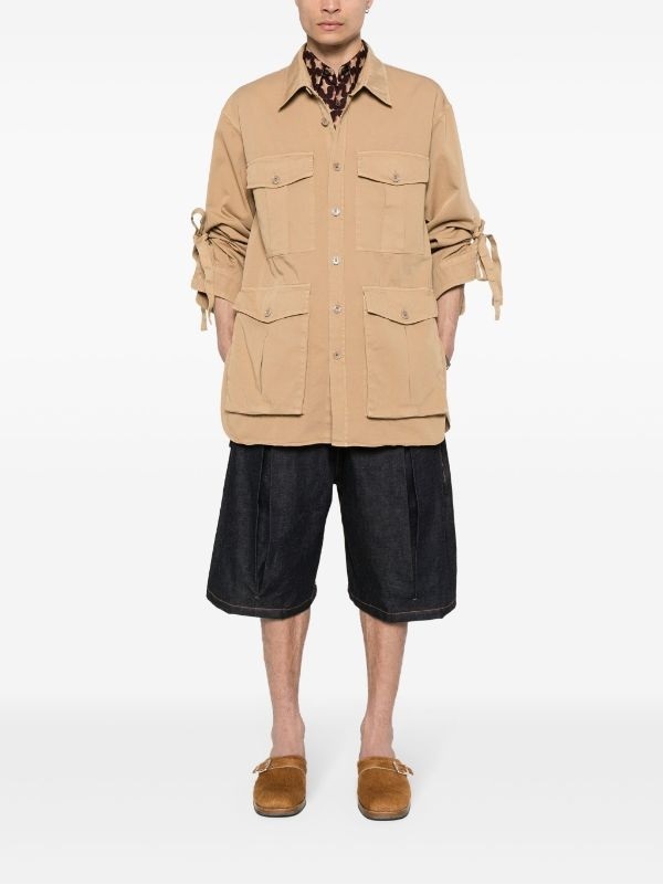 Dries Van Noten Long Sleeve Shirt Jacket In Nude