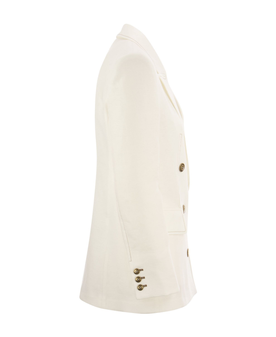 Max Mara Double-breasted Button Blazer In White
