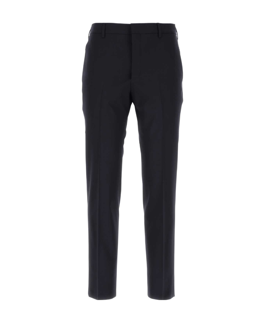 Prada Sling-inserted Bag Casual Trousers In Blue
