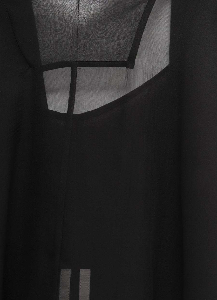 Rick Owens Draped Sheer V-neck Coverups In Black