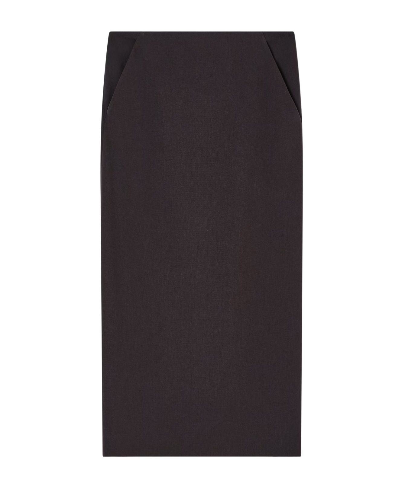 Giorgio Armani Back-zip Midi Skirt In Brown