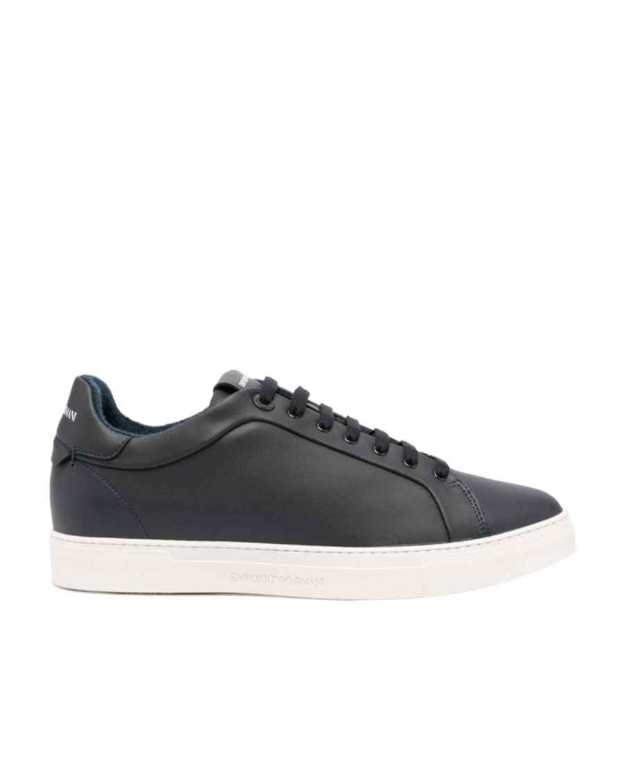 Emporio Armani Logo Pattern Low-cut Shoes In Black
