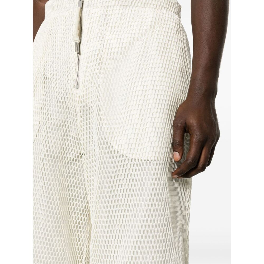 Shop Jil Sander Layered Open-knit Trousers In White