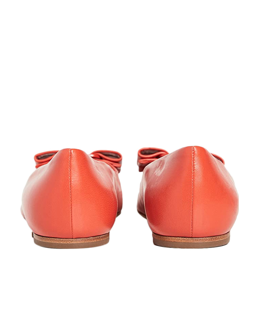 Ferragamo Woman Ballet Flats Red Size 8 Calfskin In Orange