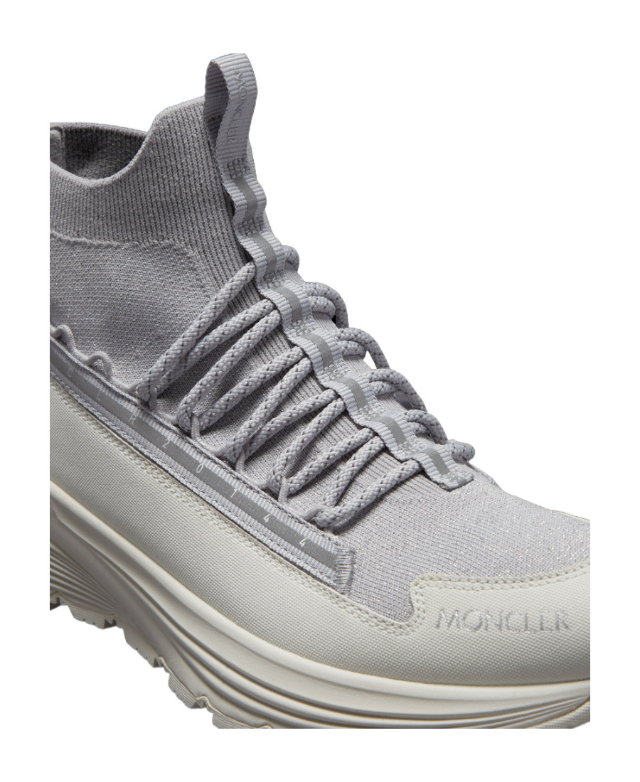Moncler Glitter High-top Sneakers Pull Tab In White