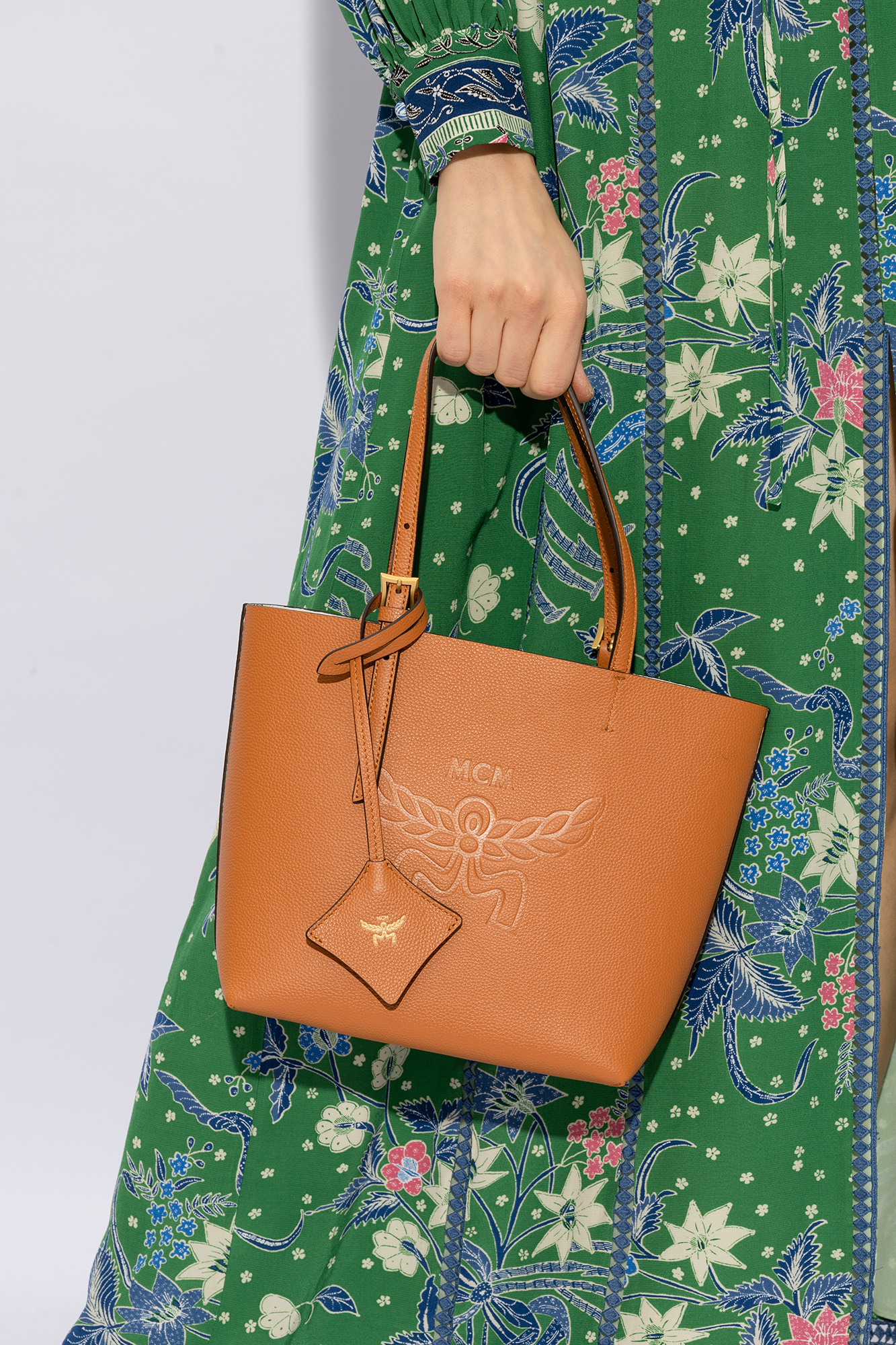 Mcm Logo Handbag In Brown
