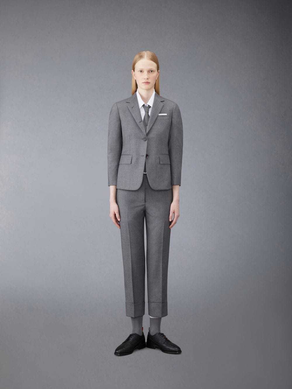 Thom Browne Cropped Short-sleeve Shirt In White