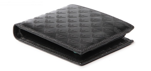 Emporio Armani Logo Details Wallet In Black