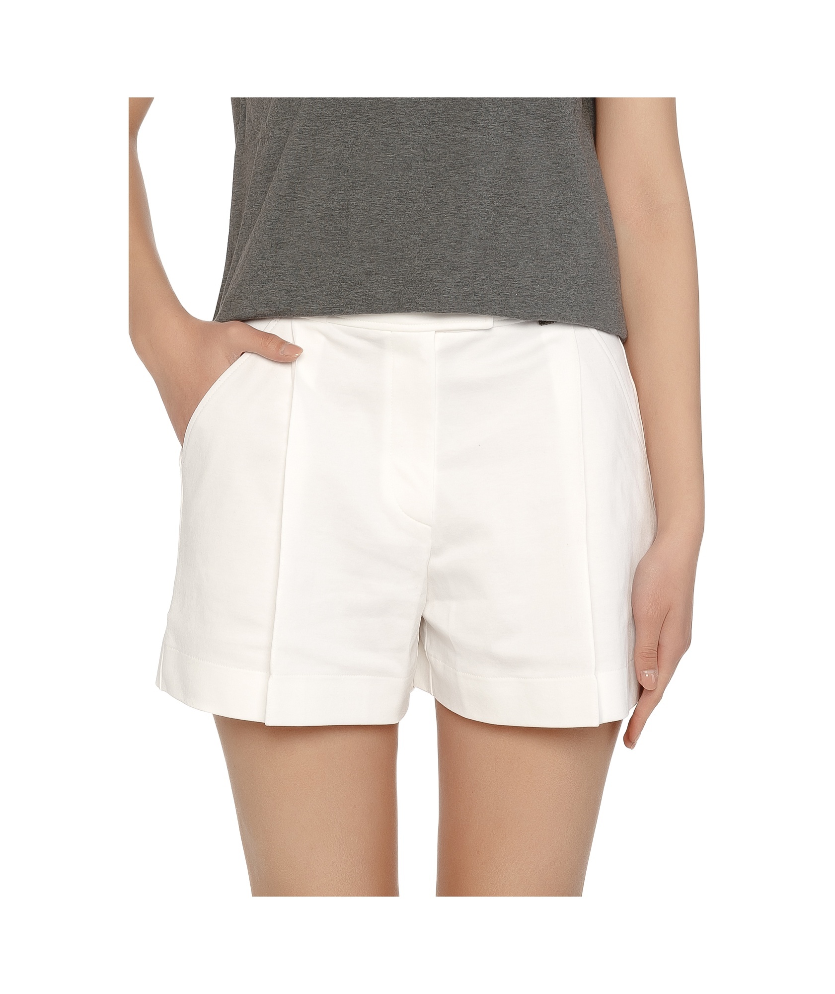 Brunello Cucinelli Monili-embellished Cotton Shorts In White