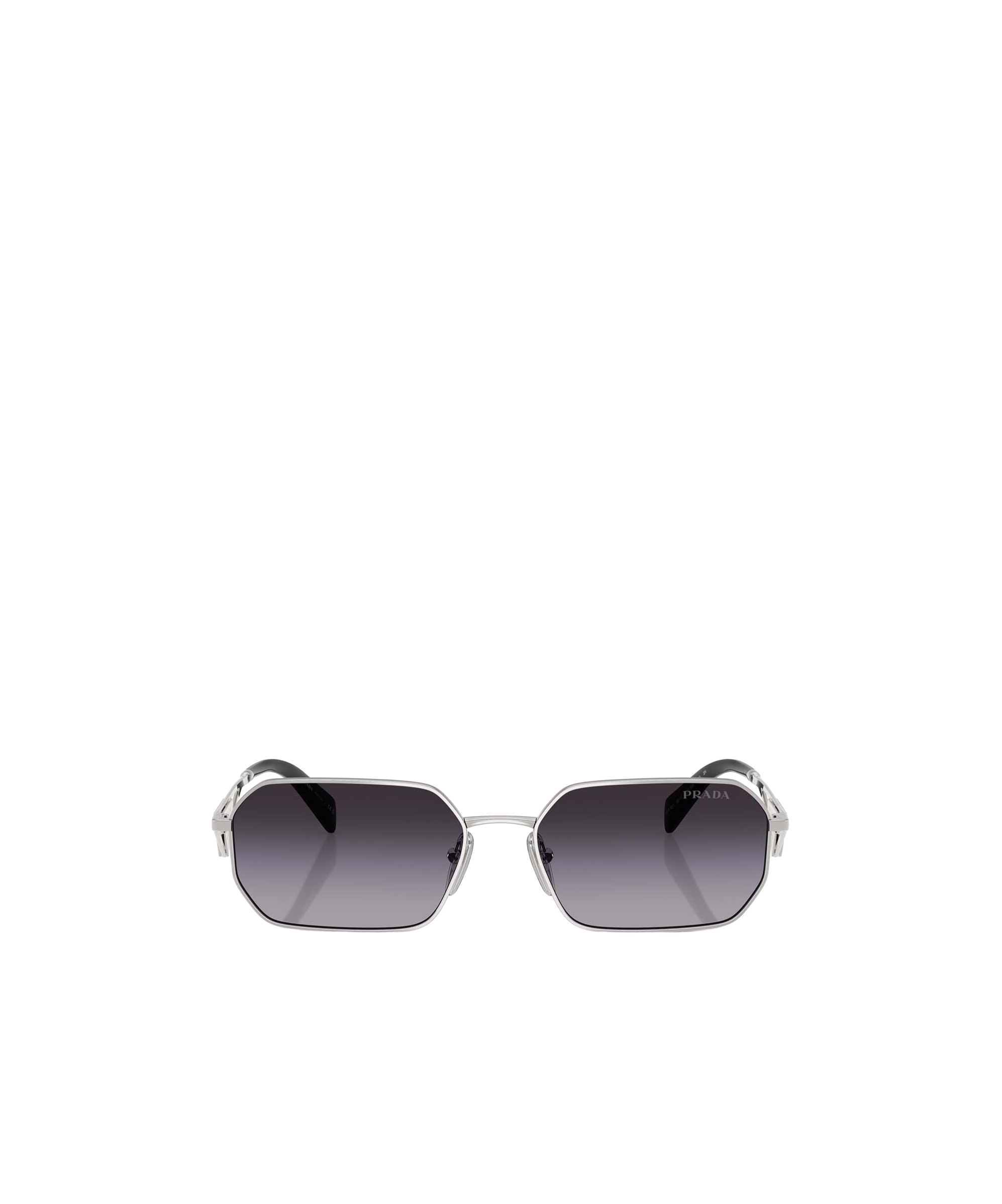 Prada 58mm Gradient Rectangular Sunglasses In Gray