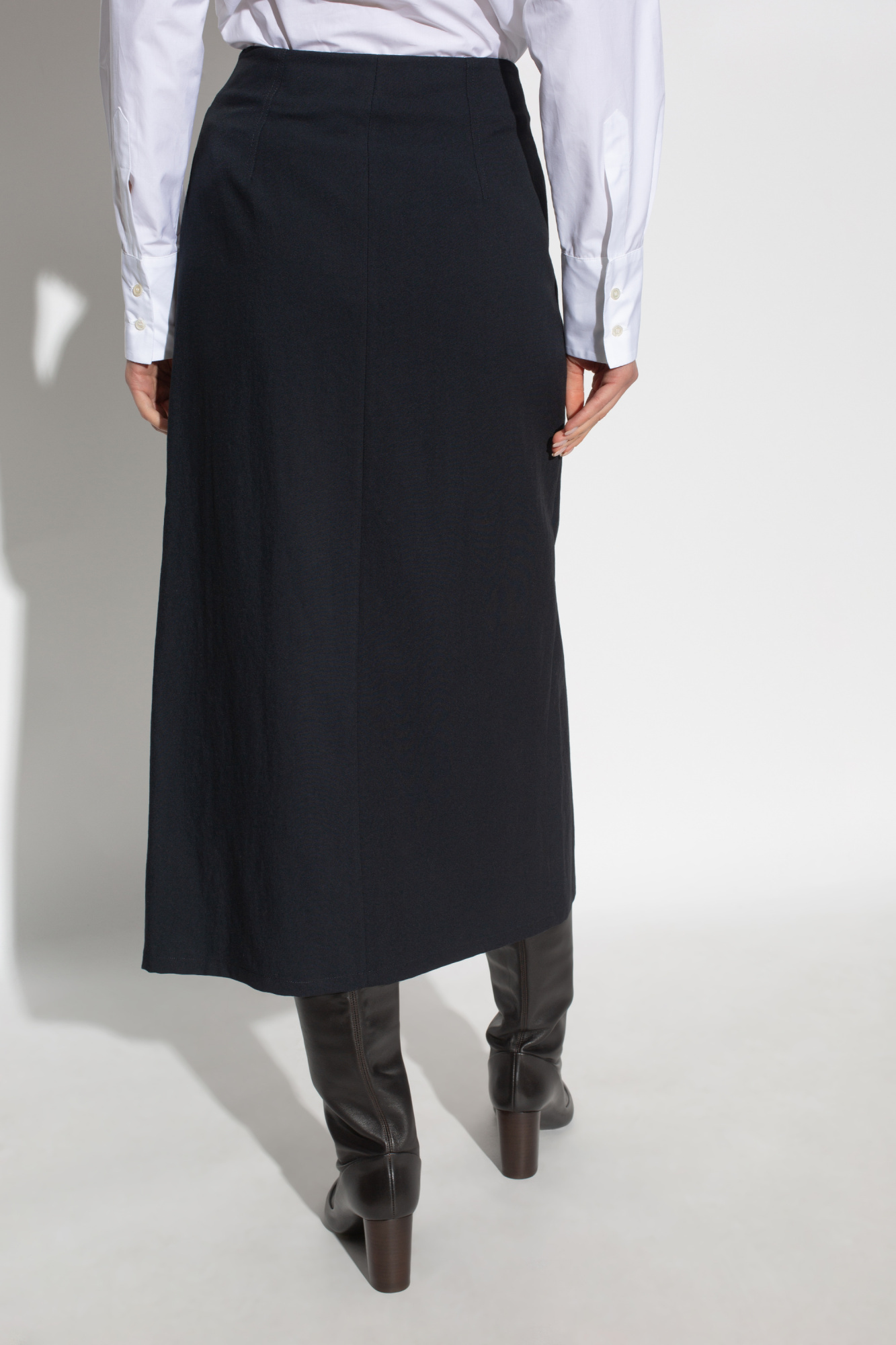 Fabiana Filippi Pleat-detail Midi Skirt In Black