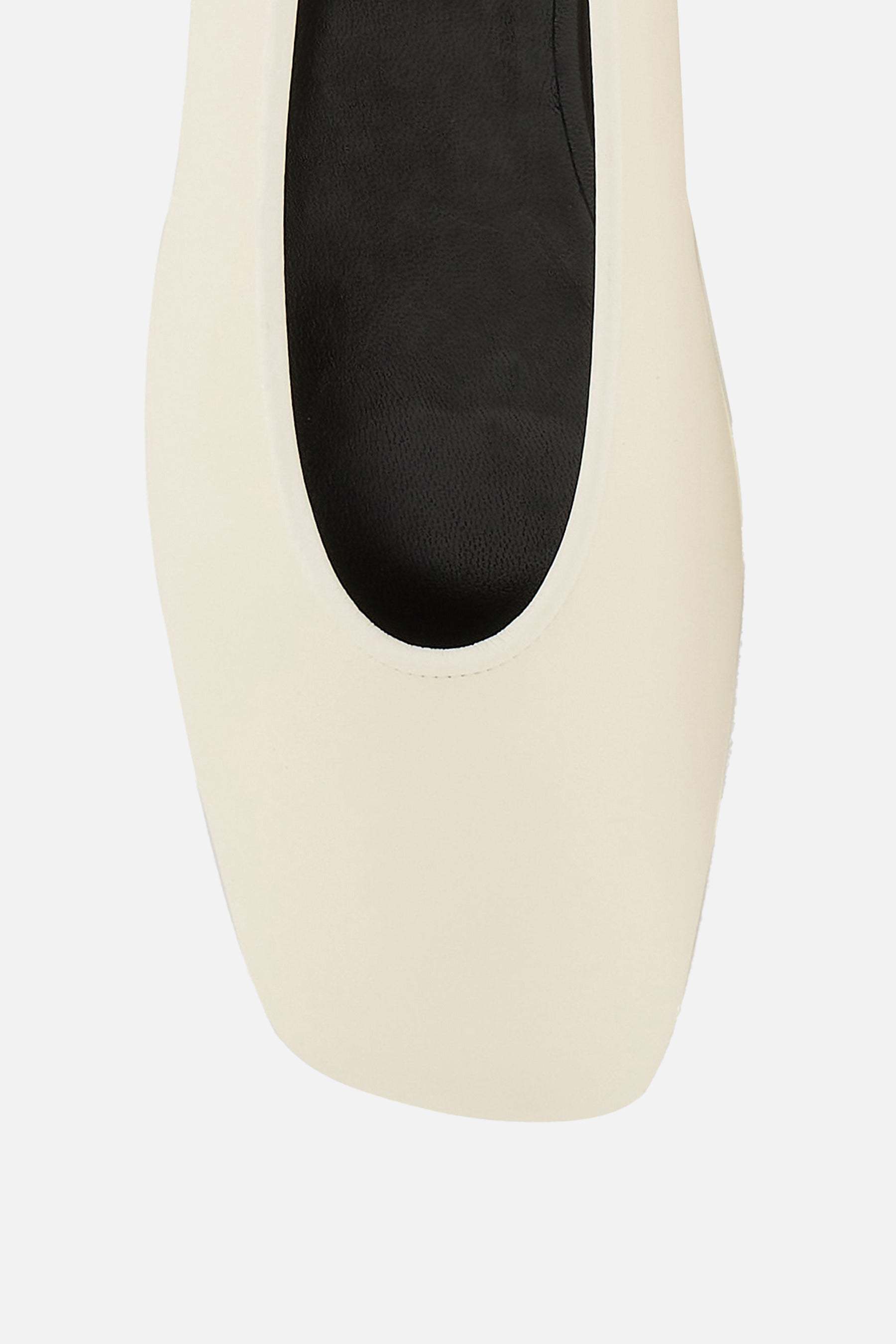 Giorgio Armani Soft Calfskin Ballerina Flats In White