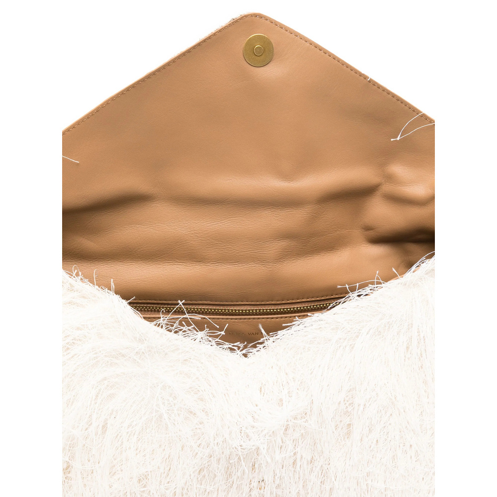 Dries Van Noten Flap Shoulder Bag In White