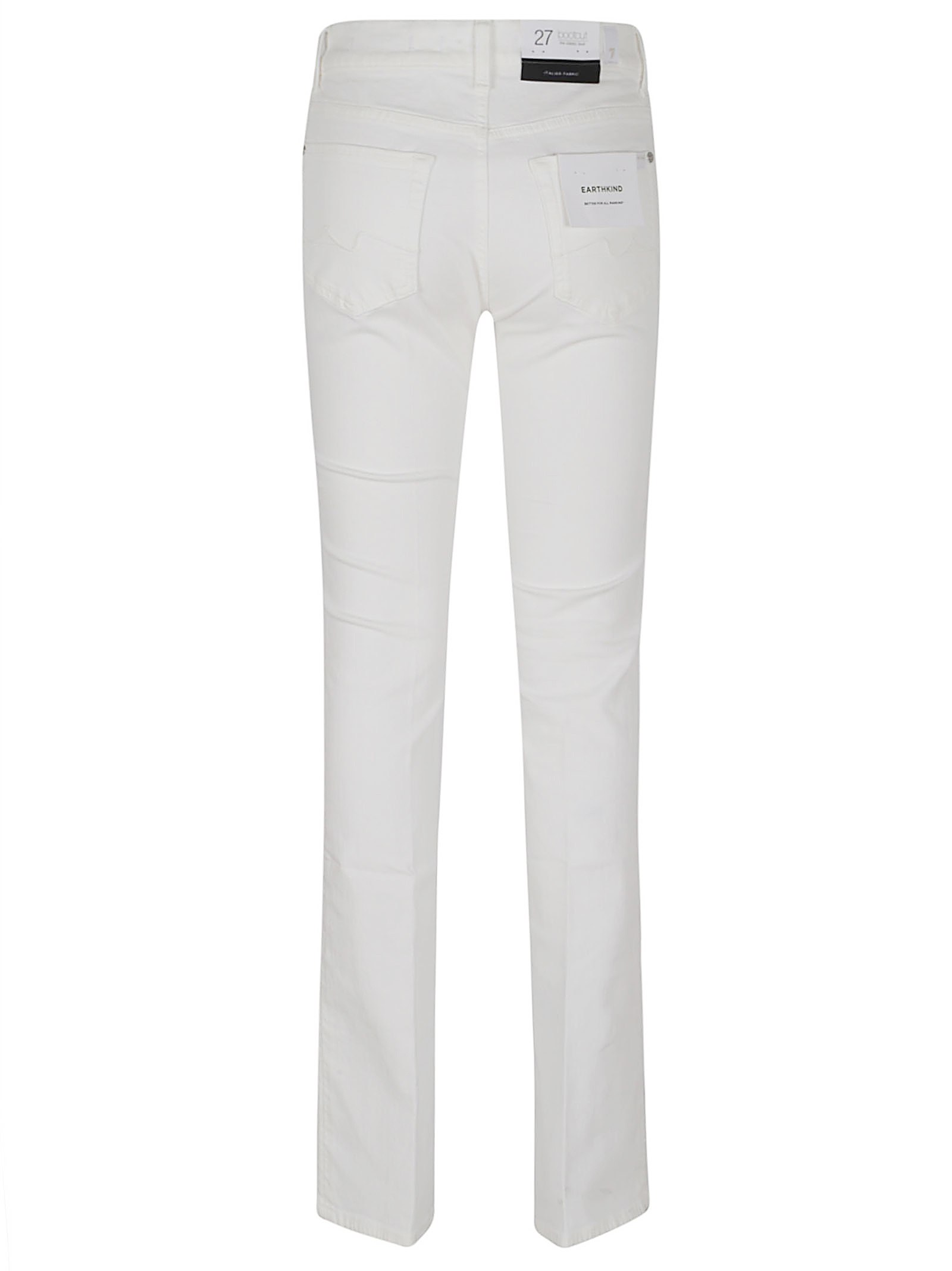 7 For All Mankind Flared Stretch Cotton Trousers With 5 Pockets