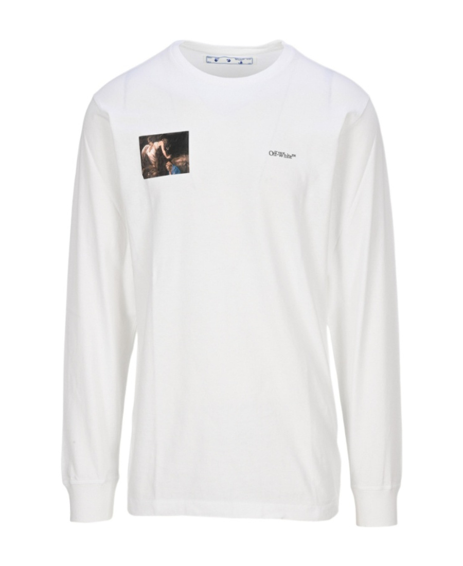 Off-white Caravaggio Arrows Long-sleeved T-shirt In White