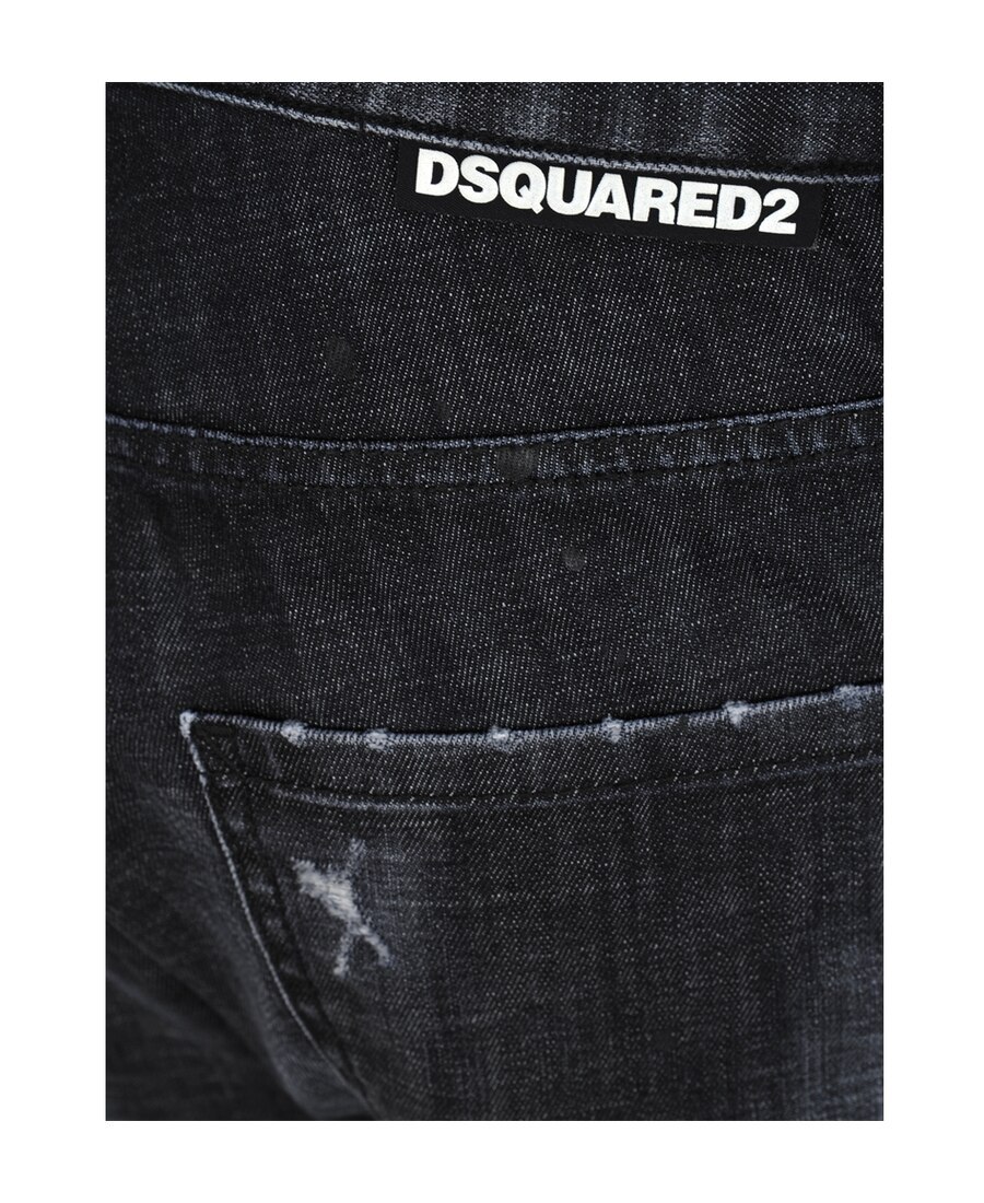 Dsquared2 Distressed Straight Leg Jeans In Black